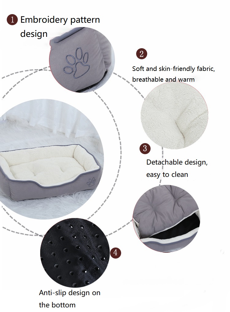 CAMA PREMIUM 2 PIEZAS PARA MASCOTAS COLOR TALLA XL GRIS - 3