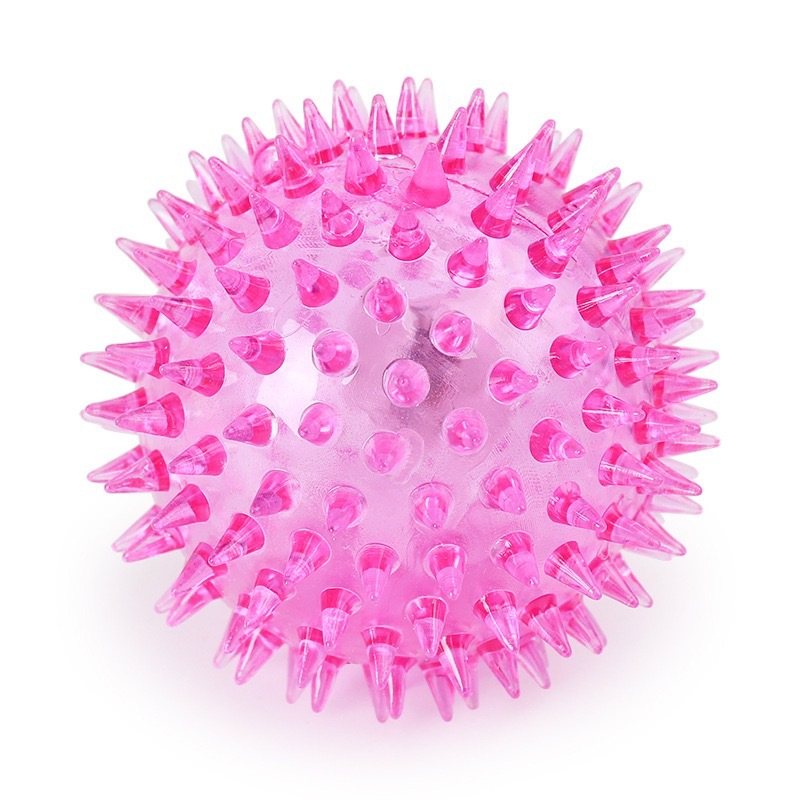 PELOTA PERROS JUGUETE LUZ Y SONIDO MASCOTA INTERACTIVA 7.5 CM - 7