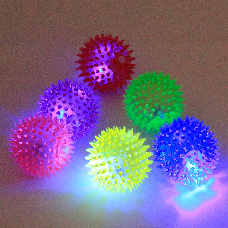 PELOTA PERROS JUGUETE LUZ Y SONIDO MASCOTA INTERACTIVA 7.5 CM - 9