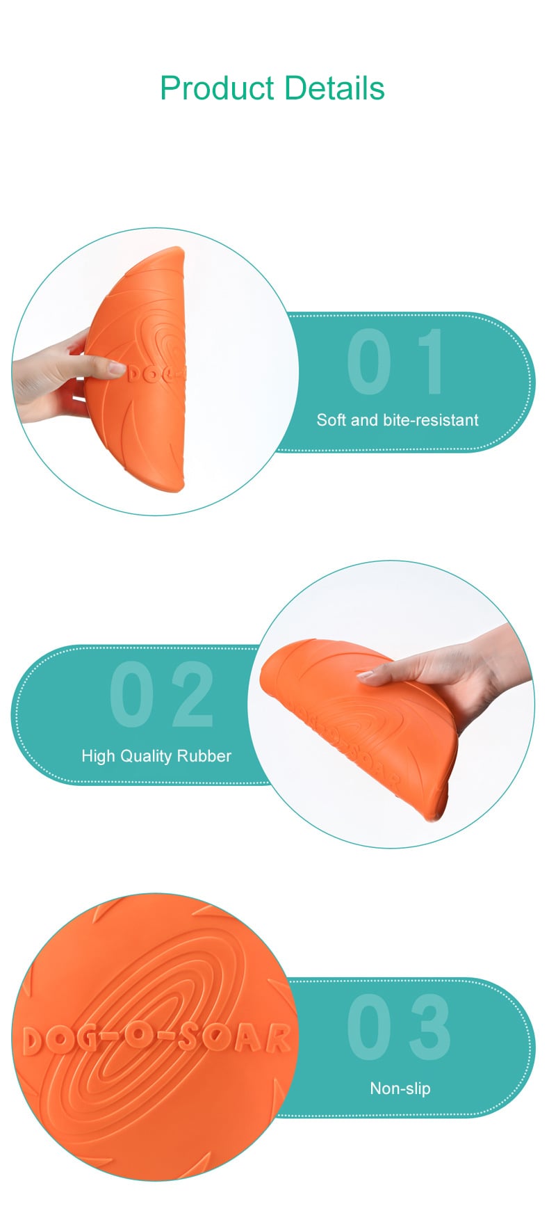 FRISBEE PERROS 18 CM MASCOTAS RESISTENTE - 5