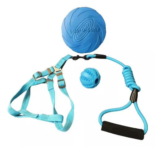 SET ARNÉS PERROS PELOTA 7 CM + FRISBEE + 18 CM CUERDA DENTAL MASCOTAS - 4