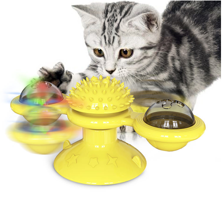JUGUETE GATOS ANTIESTRES CATNIP TOCADISCO MOLINO VIENTO - 1