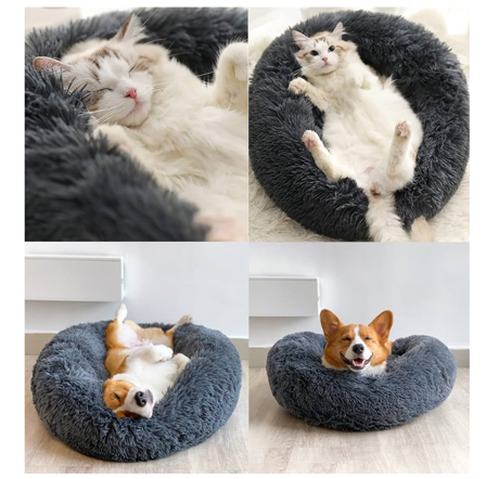CAMA PERROS Y GATOS ANTIESTRÉS FELPA 80CM - 9
