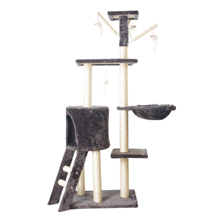 RASCADOR GATOS TORRE HAMACA JUGUETES MULTINIVEL 138CM - 2