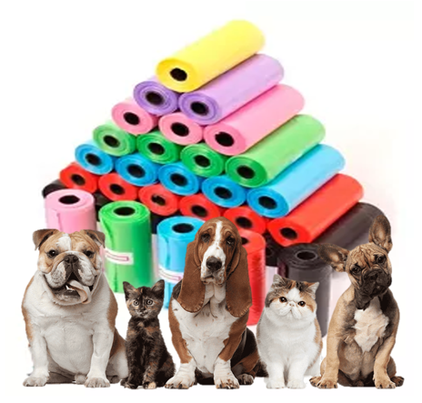 BOLSAS SANITARIAS PERROS Y GATOS 12 ROLLOS EXCREMENTO DESECHOS - 1