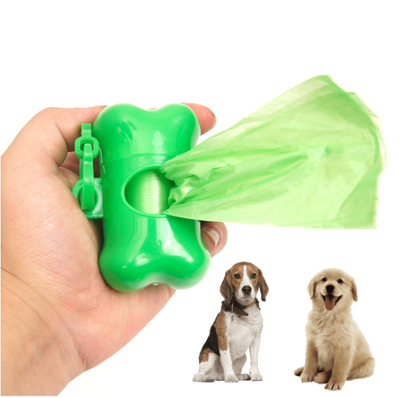 DISPENSADOR BOLSAS EXCREMENTO MASCOTAS + 2 ROLLO BOLSA - 1
