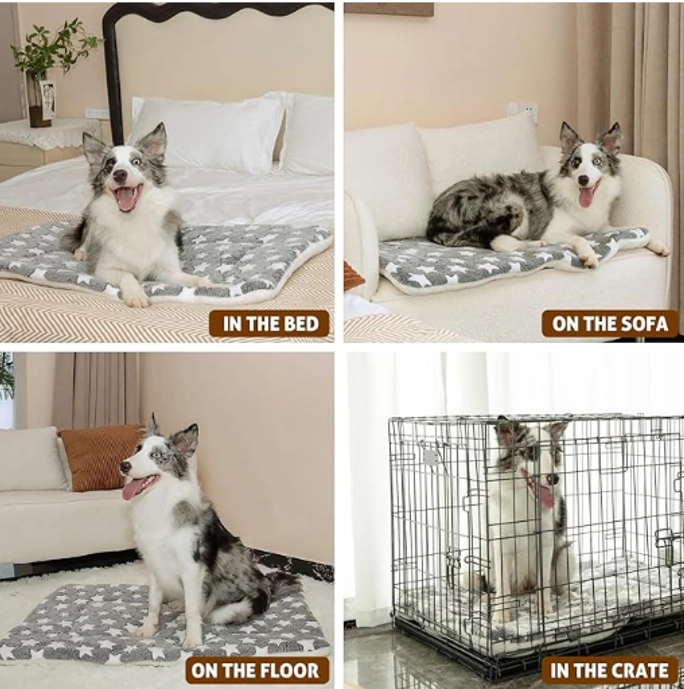 ALFOMBRILLA SUAVE MASCOTA PERRO GATO MANTA ACOLCHADA 69X48CM - 3