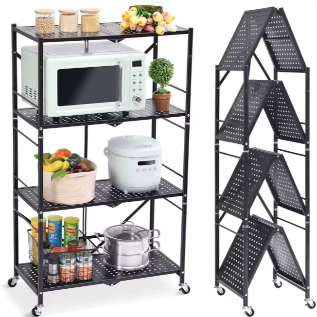 ESTANTE PLEGABLE RACK METALICO ORGANIZADOR MULTIUSO 4 NIVELES - 1