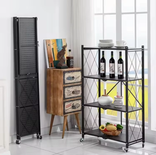 ESTANTE PLEGABLE RACK METALICO ORGANIZADOR MULTIUSO 4 NIVELES - 4