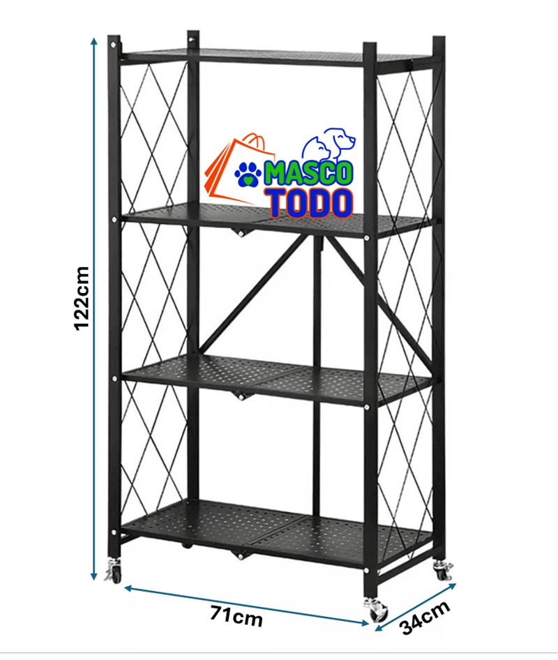 ESTANTE PLEGABLE RACK METALICO ORGANIZADOR MULTIUSO 4 NIVELES - 6