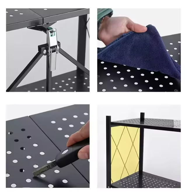 ESTANTE PLEGABLE RACK METALICO ORGANIZADOR MULTIUSO 4 NIVELES - 12