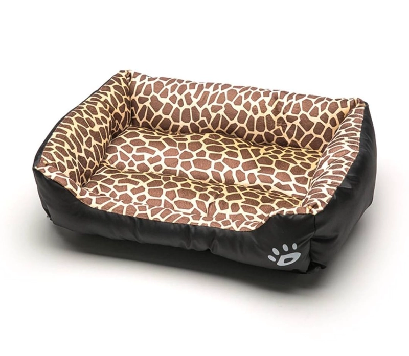 CAMA ULTRASUAVE PARA MASCOTAS ANIMAL PRINT LEOPARDO TALLA M - 1