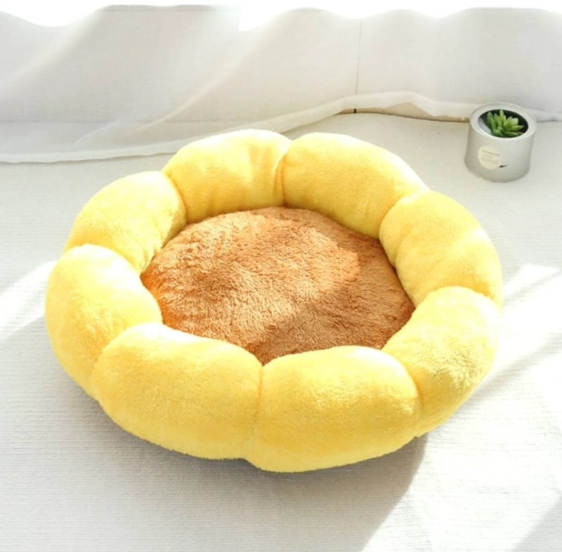 CAMA ANTIESTRE S FLOR PARA MASCOTAS PERROS GATOS 55CM X 55CM - 1