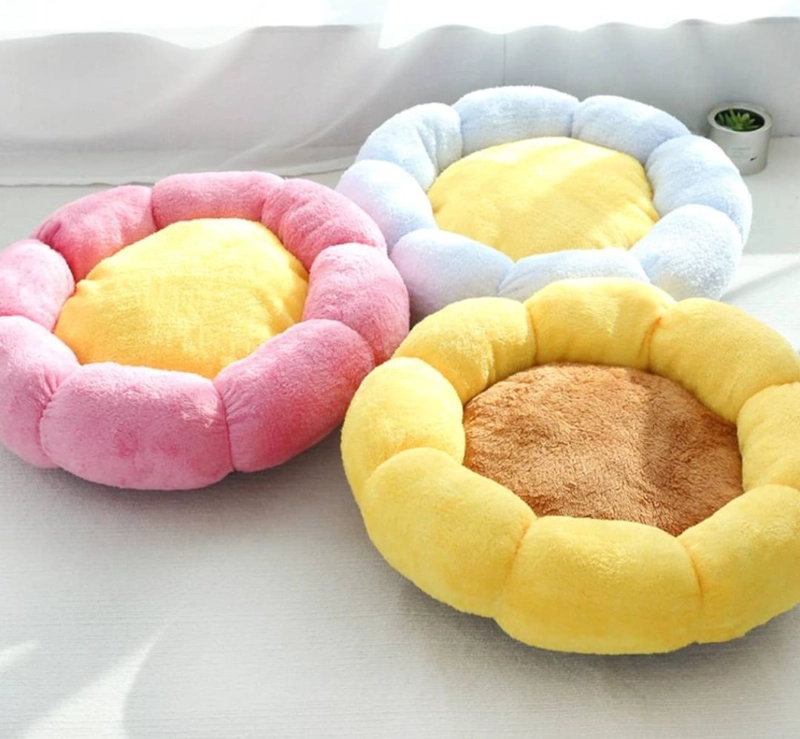 CAMA ANTIESTRE S FLOR PARA MASCOTAS PERROS GATOS 55CM X 55CM - 3