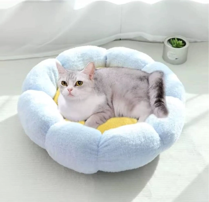 CAMA ANTIESTRE S FLOR PARA MASCOTAS PERROS GATOS 55CM X 55CM - 4