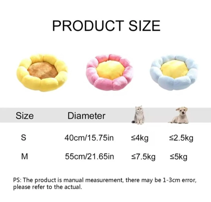 CAMA ANTIESTRE S FLOR PARA MASCOTAS PERROS GATOS 55CM X 55CM - 6