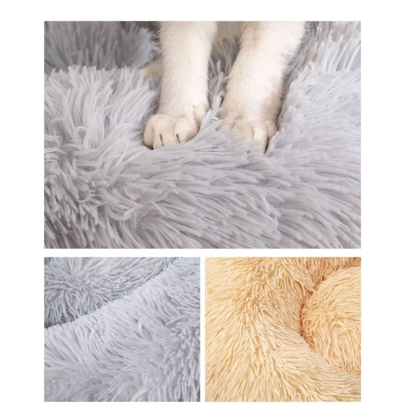 CAMA ANTIESTRE S FELPA PARA MASCOTAS PERROS GATOS 80CM CAFE - 5
