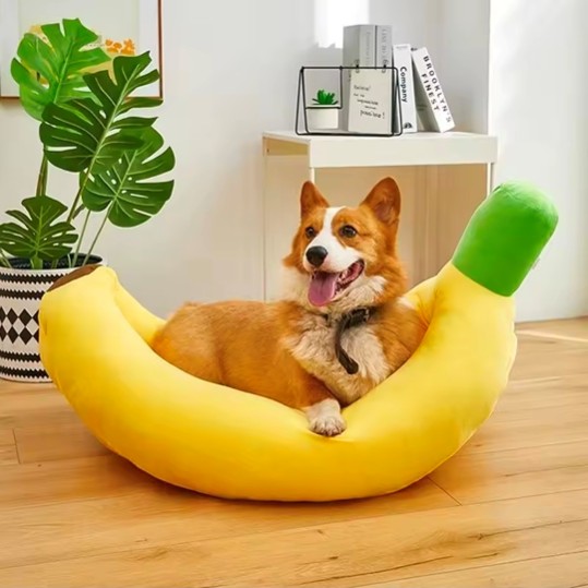 CAMA BANANA ULTRASUAVE PARA MASCOTAS PERROS GATOS TALLA L - 1