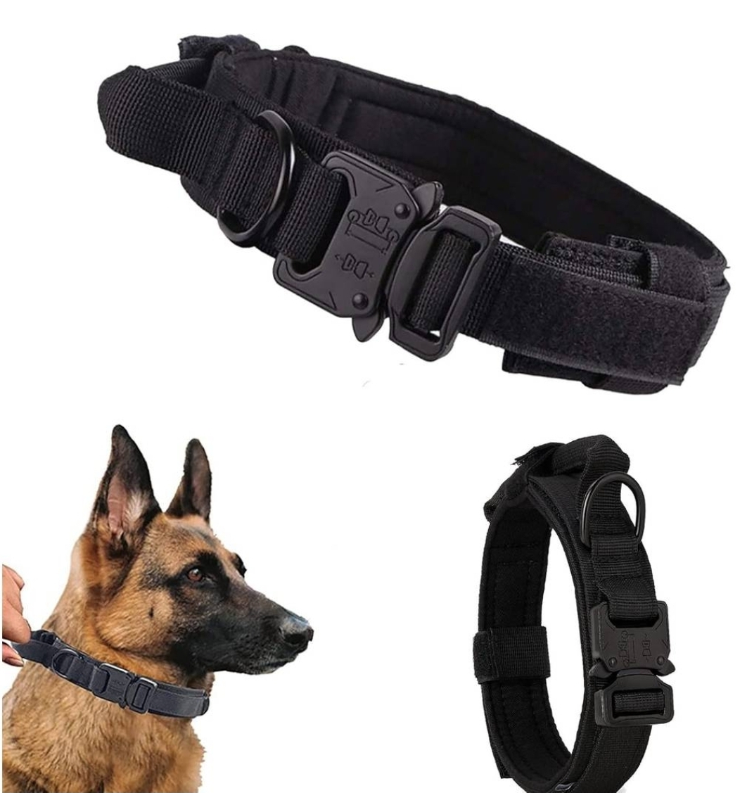 COLLAR TACTICO PARA MASCOTAS PERROS COLOR NEGRO - 1