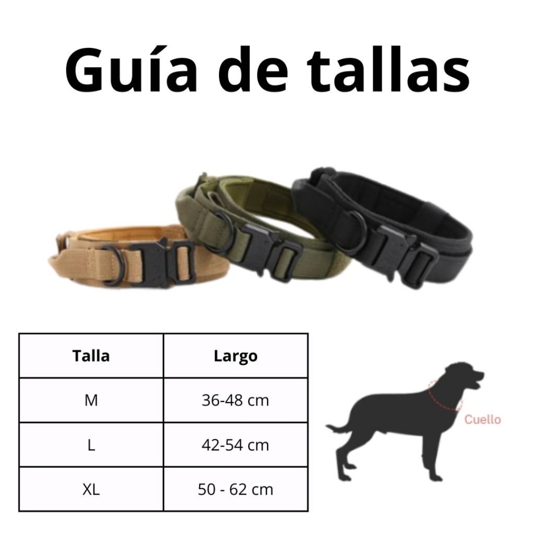 COLLAR TACTICO PARA MASCOTAS PERROS COLOR NEGRO - 7