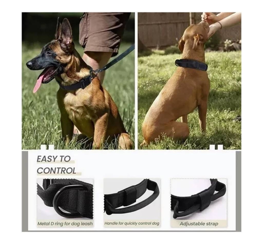 COLLAR TACTICO PARA MASCOTAS PERROS COLOR NEGRO - 9