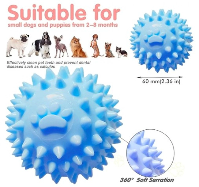 PELOTA JUGUETE ANTIESTRE S PARA MASCOTAS PERROS INTERACTIVA 6CM - 3