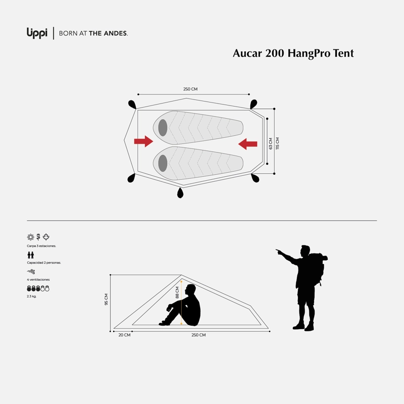 CARPA LIPPI AUCAR 200 HANGPRO TENT NARANJO - 9