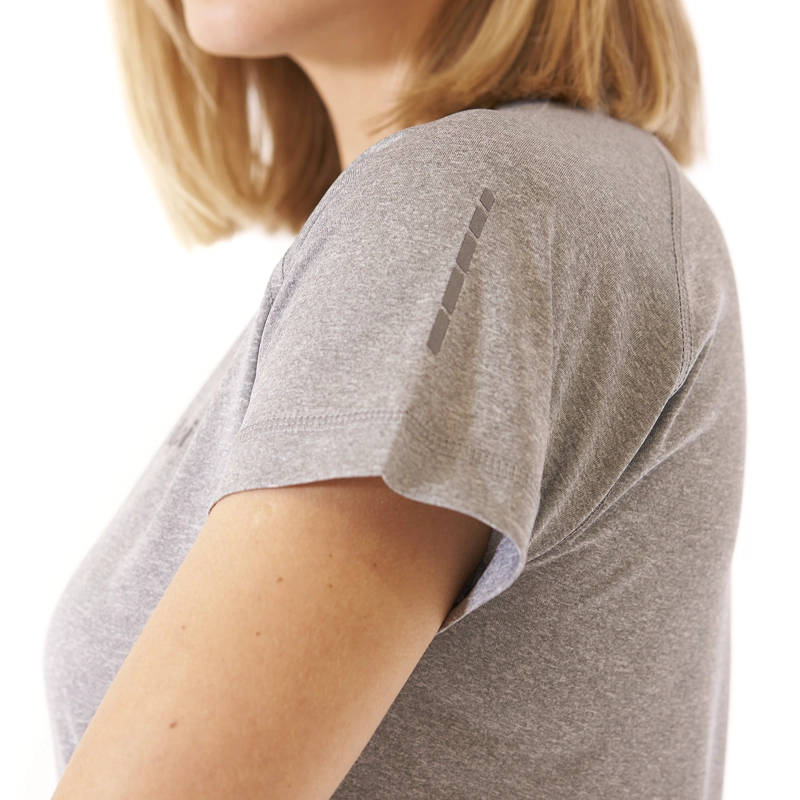 POLERA MUJER CORE Q-DRY T-SHIRT MELANGE GRIS CLARO LIPPI - 6