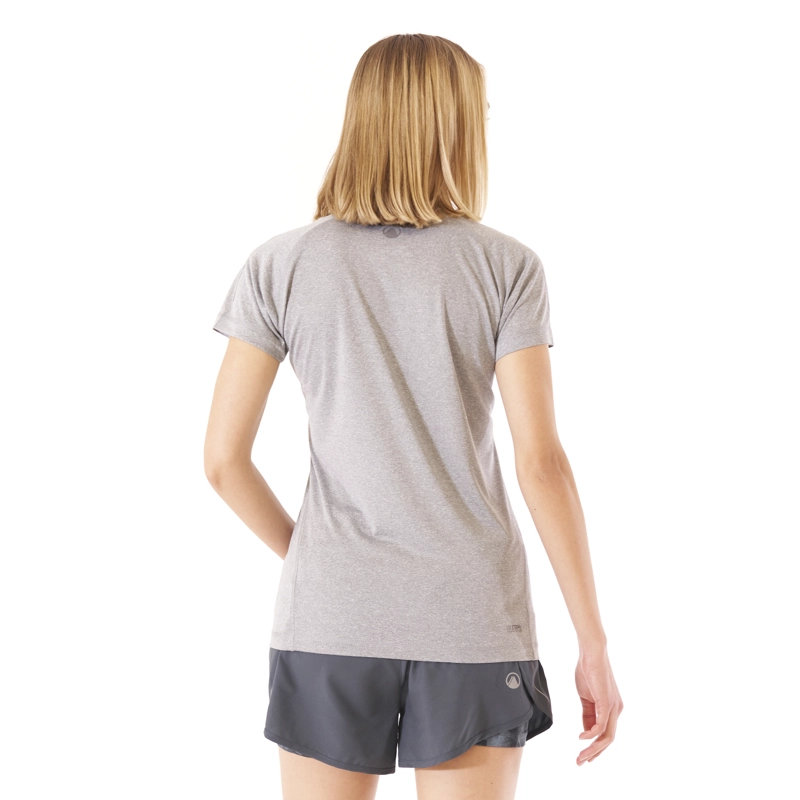 POLERA MUJER CORE Q-DRY T-SHIRT MELANGE GRIS CLARO LIPPI - 7