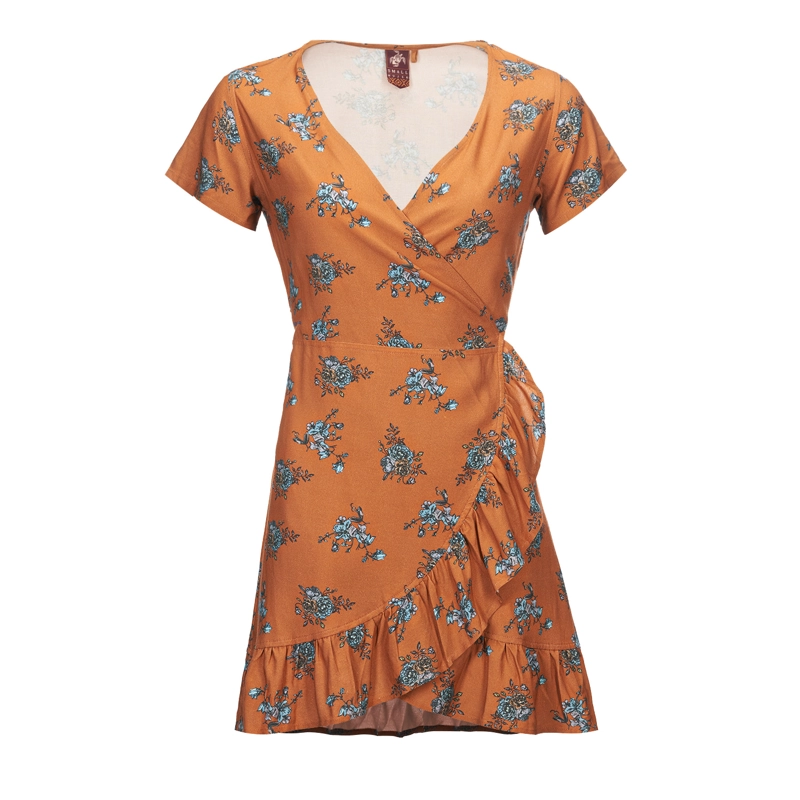 VESTIDO MUJER AFLORA DAMASCO PRINT HAKA HONU - 1
