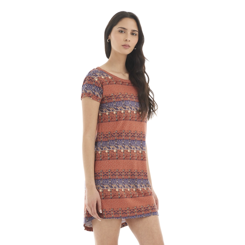 VESTIDO MUJER PALOMITA DAMASCO PRINT HAKA HONU - 3