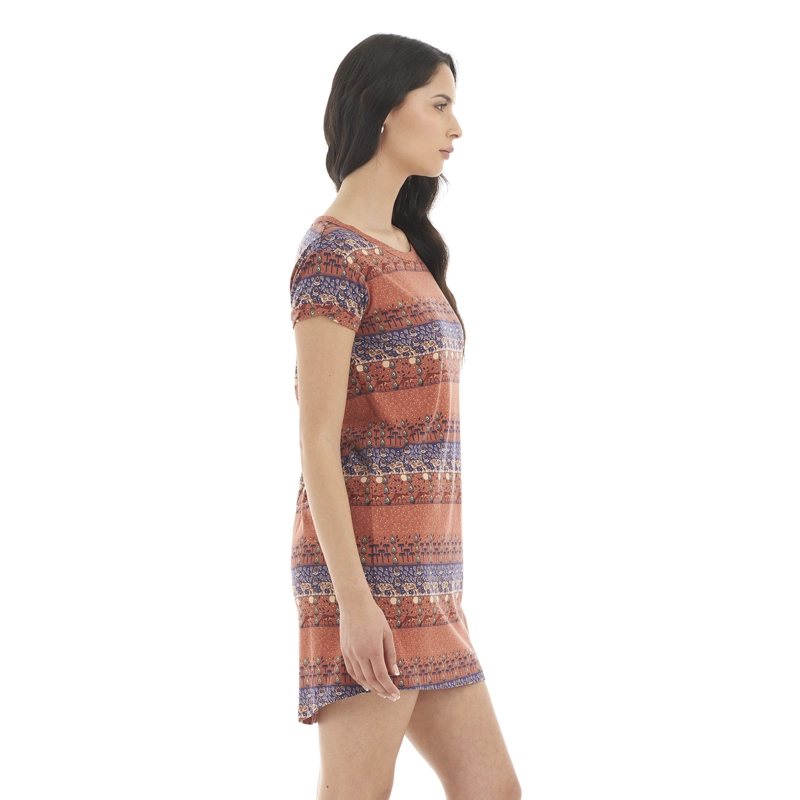VESTIDO MUJER PALOMITA DAMASCO PRINT HAKA HONU - 4