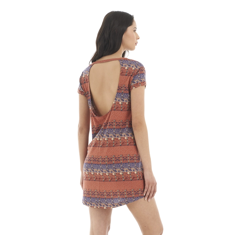 VESTIDO MUJER PALOMITA DAMASCO PRINT HAKA HONU - 5