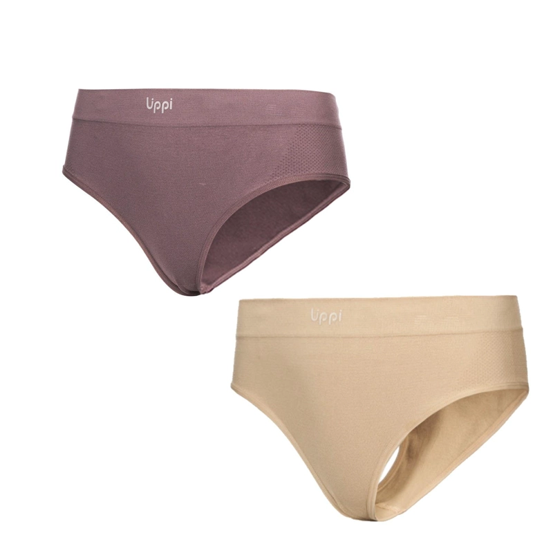 ROPA INTERIOR MUJER PACK SKINTEC SPORT HIP HUGGER MALVA Y TAUPE LIPPI - 1