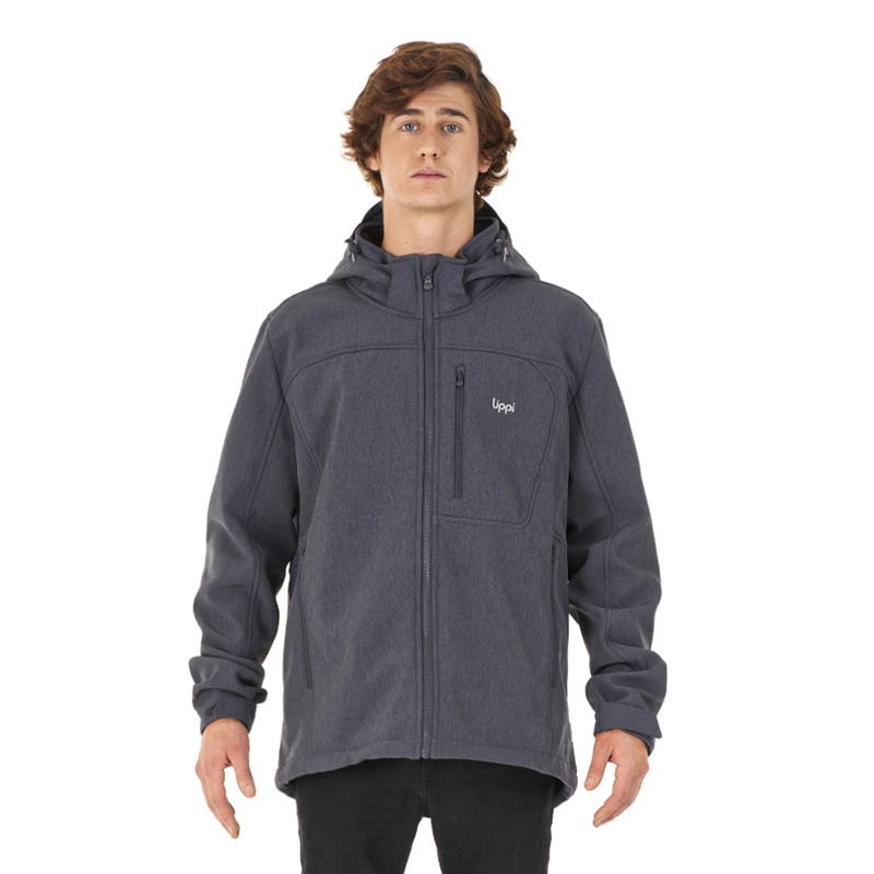 CHAQUETA HOMBRE MACAYA SOFTSHELL HOODY JACKET MELANGE AZUL LIPPI - 2