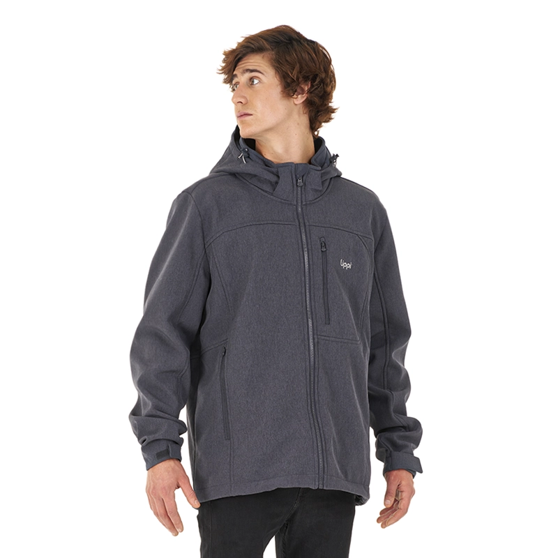 CHAQUETA HOMBRE MACAYA SOFTSHELL HOODY JACKET MELANGE AZUL LIPPI - 3