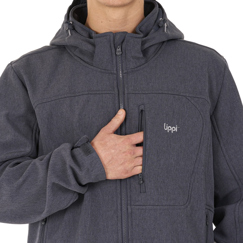 CHAQUETA HOMBRE MACAYA SOFTSHELL HOODY JACKET MELANGE AZUL LIPPI - 7