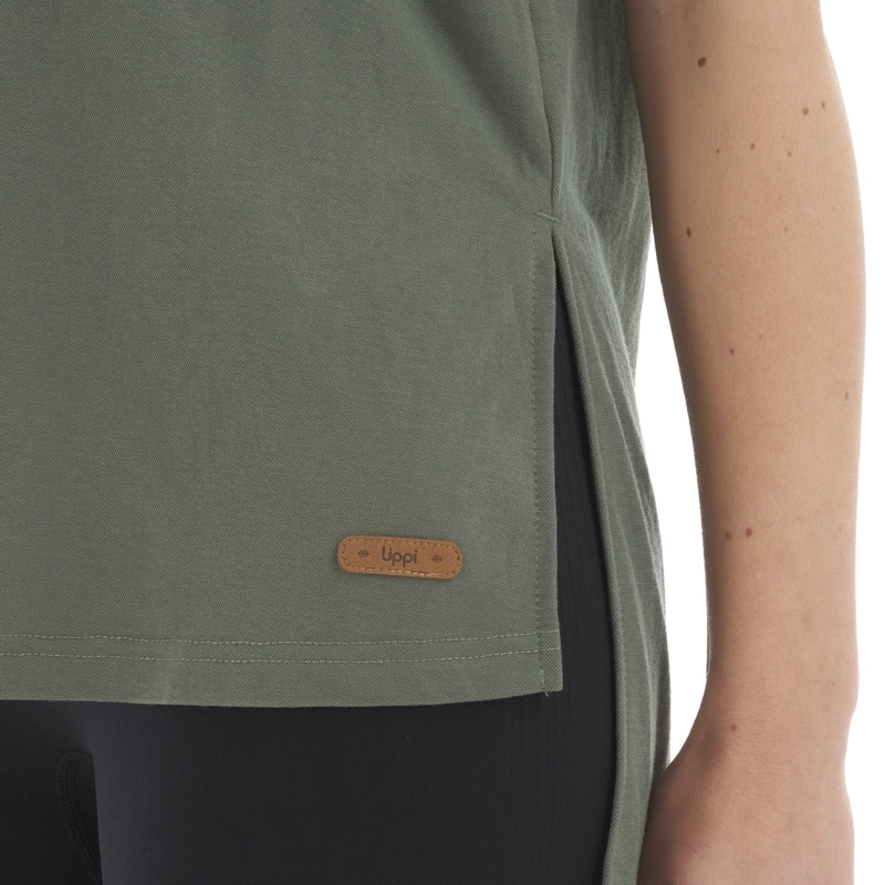 POLERA MUJER SUNSET T-SHIRT VERDE GRISACEO LIPPI - 8