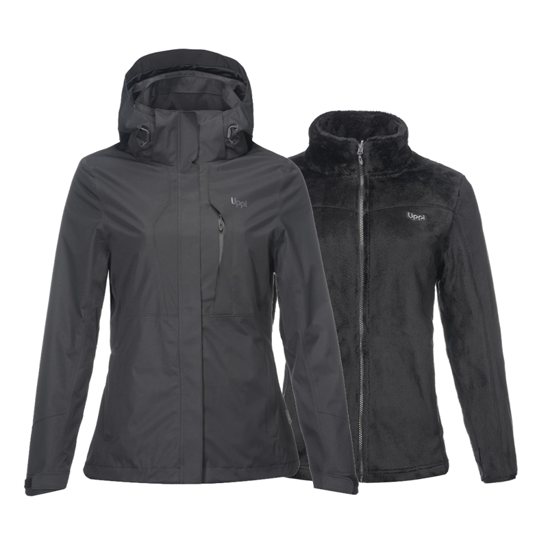 CHAQUETA MUJER TRES CRUCES FUSION-3 HOODY JACKET NEGRO / NEGRO LIPPI V22 - 1