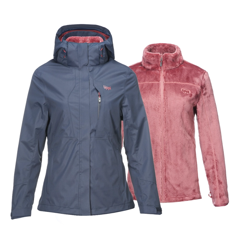 CHAQUETA MUJER TRES CRUCES FUSION-3 HOODY JACKET AZUL PIEDRA ROSA OSCURO LIPPI - 1