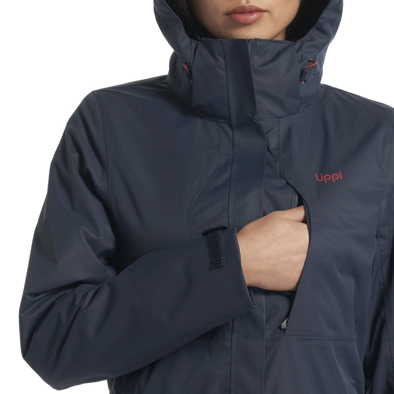 CHAQUETA MUJER TRES CRUCES FUSION-3 HOODY JACKET AZUL PIEDRA ROSA OSCURO LIPPI - 8