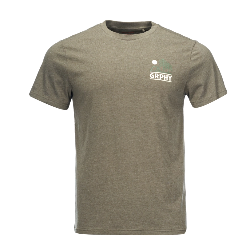 POLERA HOMBRE LIQUEN VERDE MELANGE GEOGRAPHY - 1