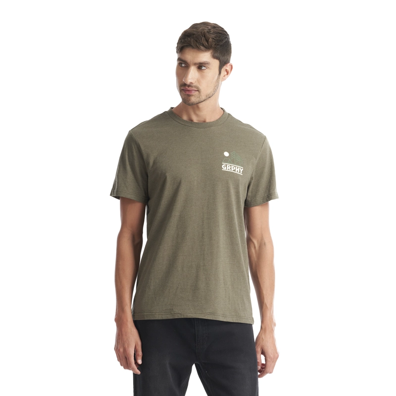 POLERA HOMBRE LIQUEN VERDE MELANGE GEOGRAPHY - 2