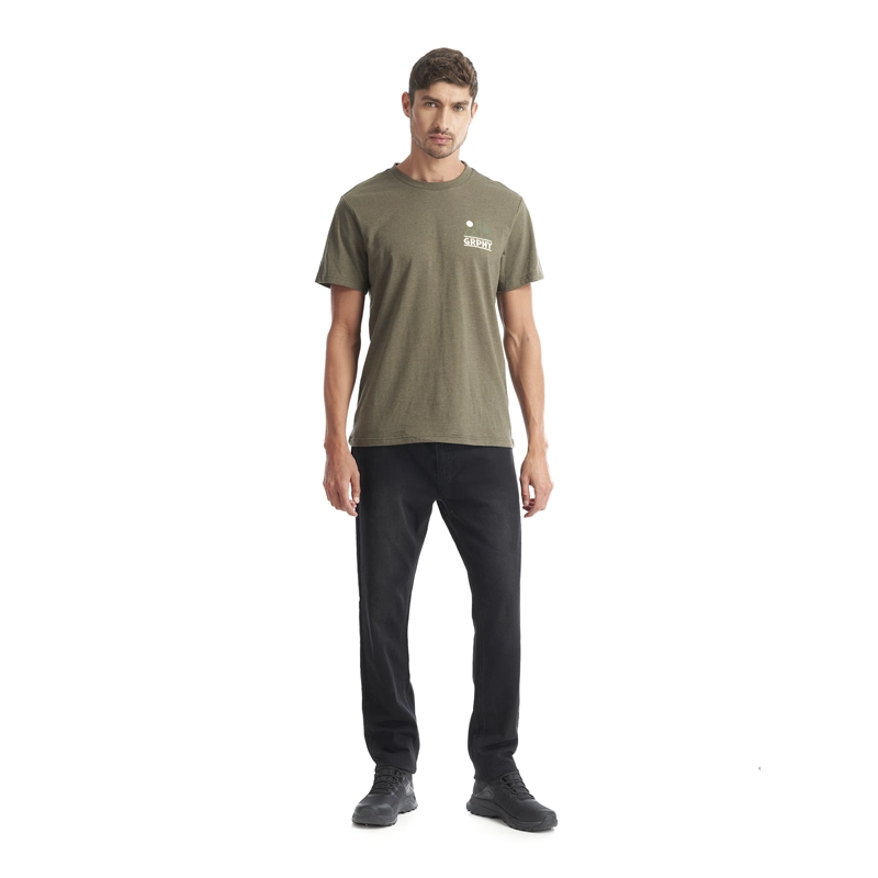 POLERA HOMBRE LIQUEN VERDE MELANGE GEOGRAPHY - 5