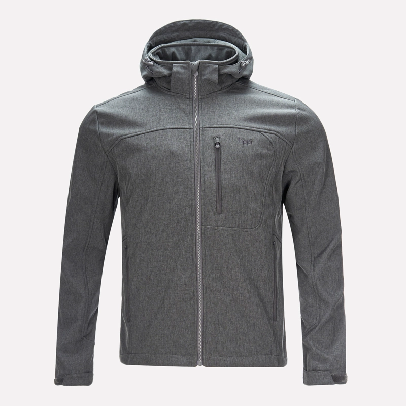 CHAQUETA HOMBRE MACAYA SOFTSHELL HOODY JACKET MELANGE GRAFITO LIPPI I23 - 1