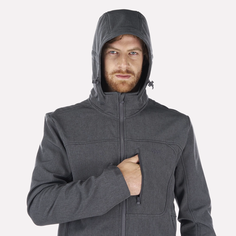 CHAQUETA HOMBRE MACAYA SOFTSHELL HOODY JACKET MELANGE GRAFITO LIPPI I23 - 4