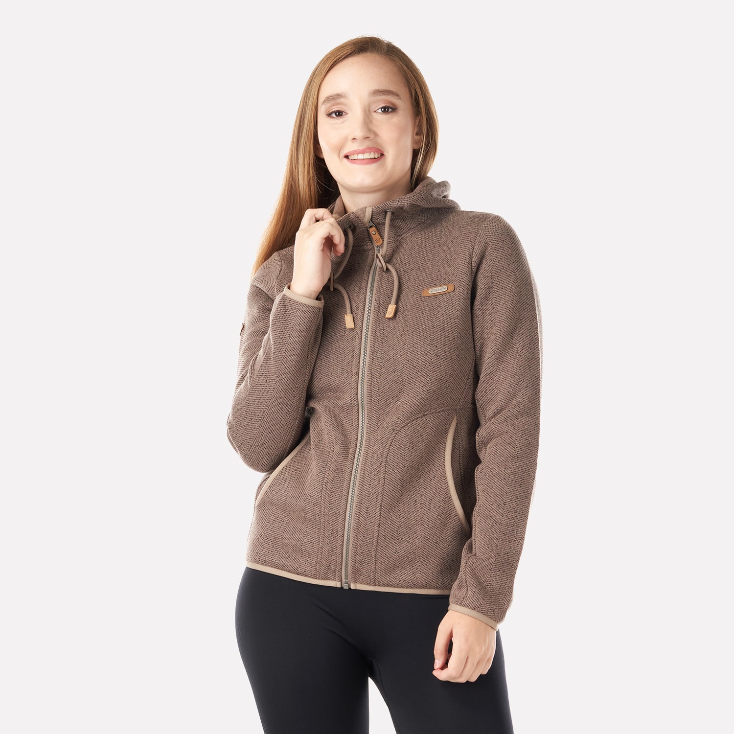 POLAR MUJER ALAMO BLEND-PRO HOODY JACKET TAUPE LIPPI V23 - 2