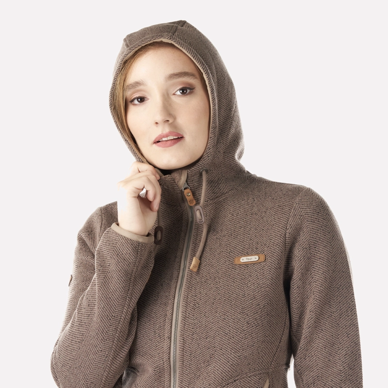POLAR MUJER ALAMO BLEND-PRO HOODY JACKET TAUPE LIPPI V23 - 4