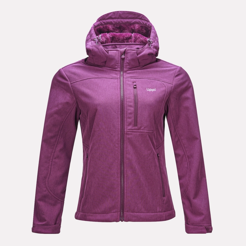 CHAQUETA MUJER MACAYA SOFTSHELL HOODY JACKET MELANGE PURPURA LIPPI - 1