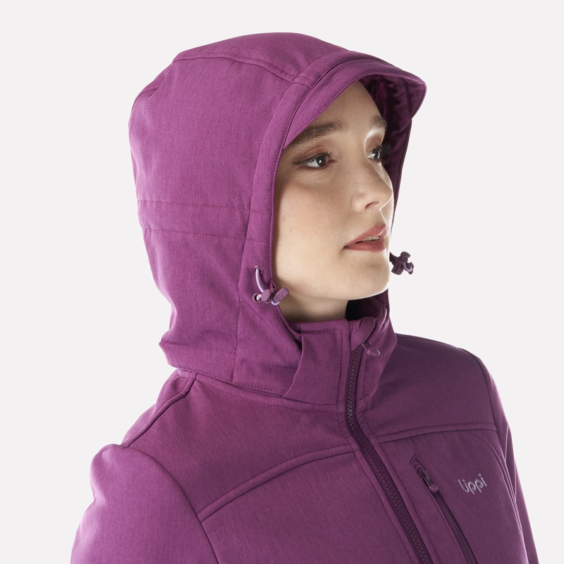 CHAQUETA MUJER MACAYA SOFTSHELL HOODY JACKET MELANGE PURPURA LIPPI - 4